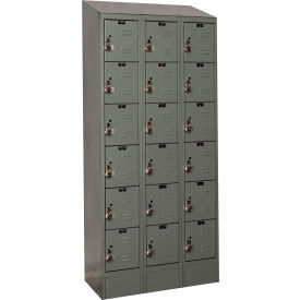 ReadyBuilt II Locker, 6-Tier, 36"W x 12"D x 82"H, 725 Dark Gray, Assembled