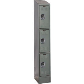 ReadyBuilt II Locker, 3-Tier, 12"W x 15"D x 83"H, 725 Dark Gray, Assembled
