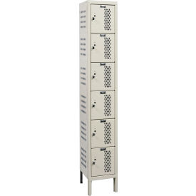 6-Tier 6 Door HD Ventilated Locker, 12"W x 15"D x 78"H, 729 Tan, Unassembled