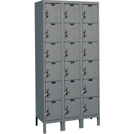 ReadyBuilt Locker, 6-Tier, 36"W x 18"D x 78"H, 725 Dark Gray, Assembled