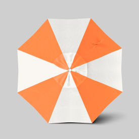 Venture 7-1/2' Patio Umbrella, Silver Pole, Sunbrella Natural/Tangerine
