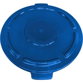 Plastic Round Trash Can Lid, 55 Gallon, Blue