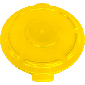 Plastic Round Trash Can Lid, 55 Gallon, Yellow