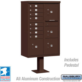 3300 Cluster Box Unit, 8 A Doors, 4 Parcel Lockers, Type VI, Bronze