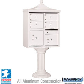 Regency Decorative Cluster Box Unit 4 C Doors, 2 Parcel Lockers, Type V, White