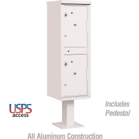 3300 Outdoor Parcel Locker, 2 Compartments, White