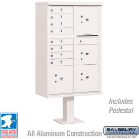 3300 Cluster Box Unit, 8 A Doors, 4 Parcel Lockers, Type VI, White