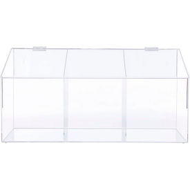 Acrylic Compartment Storage Container, 3 Compartment, 23-3/4"W x 8"D x 10"H, Clear
