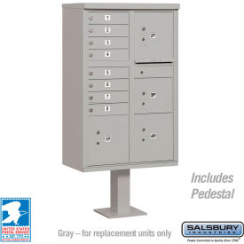 3300 Cluster Box Unit, 8 A Doors, 4 Parcel Lockers, Type VI, Gray