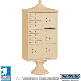 3300 Regency Decorative Cluster Box Unit 8 A Doors, 4 Parcel Lockers, Type VI, Sandstone