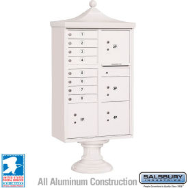 Regency Decorative Cluster Box Unit 8 A Doors, 4 Parcel Lockers, Type VI, White
