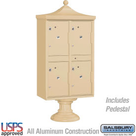 Regency Decorative Outdoor Parcel Locker, 4 Compartments, Type II, Sandstone