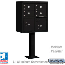 3300 Cluster Box Unit, 4 C Doors, 2 Parcel Lockers, Type V, Black