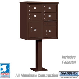 3300 Cluster Box Unit, 4 C Doors, 2 Parcel Lockers, Type V, Bronze