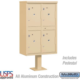 3300 Outdoor Parcel Locker, 4 Compartments, Sandstone