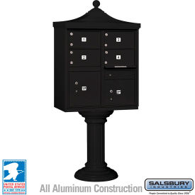 3300 Regency Decorative Cluster Box Unit 4 C Doors, 2 Parcel Lockers, Type V, Black