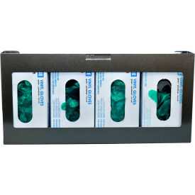 Quad Stainless Steel Glove Box Holder with Magnet Mount, 21"W x 3-3/4"D x 10"H