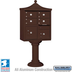 Regency Decorative Cluster Box Unit 4 C Doors, 2 Parcel Lockers, Type V, Bronze