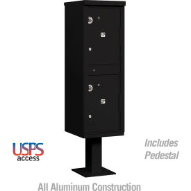 3300 Outdoor Parcel Locker, 2 Compartments, Black