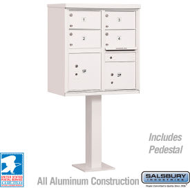 3300 Cluster Box Unit, 4 C Doors, 2 Parcel Lockers, Type V, White