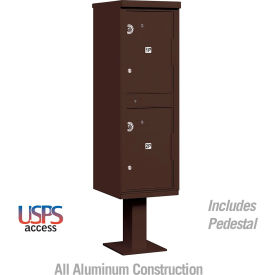 3300 Outdoor Parcel Locker, 2 Compartments, Bronze