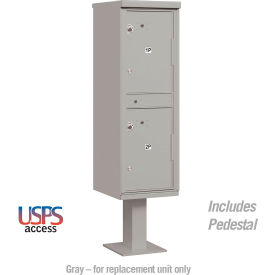 3300 Outdoor Parcel Locker, 2 Compartments, Gray