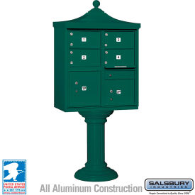 Regency Decorative Cluster Box Unit 4 C Doors, 2 Parcel Lockers, Type V, Green