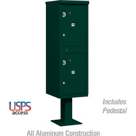 3300 Outdoor Parcel Locker, 2 Compartments, Green
