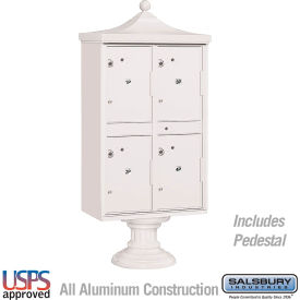 Regency Decorative Outdoor Parcel Locker, 4 Compartments, Type II, White