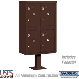 3300 Outdoor Parcel Locker, 4 Compartments, Bronze