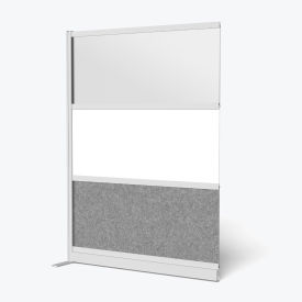 Modular Wall Room Divider, Frosted Acrylic, Whiteboard, Wide Panel, 53" x 70", Add-On