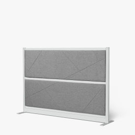 Modular Plush Room Divider Wall, 70"W x 48"H, Cool Gray/Silver