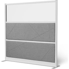 Modular Plush Room Divider Wall, 70"W x 70"H, Cool Gray/Silver