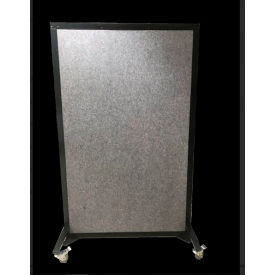 Ballistic Safety Barrier, Tackable Fabric Both Sides, 46-1/2"W x 72"H, Black/Gray