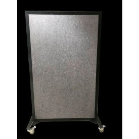 Ballistic Safety Barrier, Tackable Fabric/Magnetic Dry Erase, 46-1/2"W x 72"H, Black/Gray