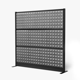 Modular Studio Room Divider Wall, 70"W x 70"H, Dark Gray