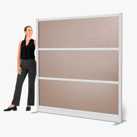 Modular Room Divider Wall, 70"W x 70"H, Oak Grain