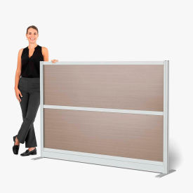 Modular Room Divider Wall, 70"W x 48"H, Oak Grain