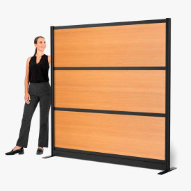 Modular Room Divider Wall, 70"W x 70"H, Beech Grain