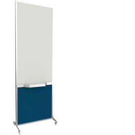 Safe-Board Bullet Resistant Portable Whiteboard, 26-1/2"W x 76"H, Navy Blue