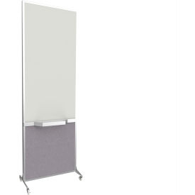 Safe-Board Bullet Resistant Portable Whiteboard, 26-1/2"W x 76"H, Select Gray