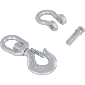 Steel Swivel Hook with Shackle, 1'' Diameter, 6000 lb. Capacity