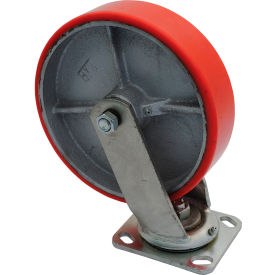 Swivel Caster 8" Dia. x 2"W, 771 lb. Capacity, Polyurethane, Red