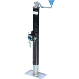 Steel Tube Ring Trailer Jack, 11-1/16"L x 7"W x 37-1/4"H, 2000 lb Capacity, Black