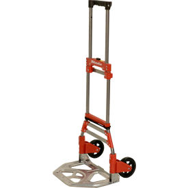 Fold Up Hand Truck, 150 lb. Capacity, Silver/Red