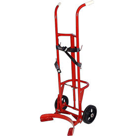 2 Wheel Poly/Steel Drum Truck, 55 Gallon Capacity, Red