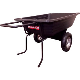 Dual Wheel Poly Garden Cart, 10 Cu. Ft., 400 lb. Cap., Black
