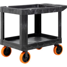 Transport with 2 Shelves, 750 lb Capacity, 45-1/2"L x 27"W x 37"H, Black