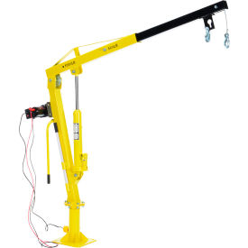 DC Powered Winch Truck Jib Crane, 500 lb Capacity, Yellow