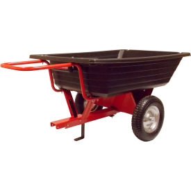 Dual Wheel Push/Pull Poly Dump Cart, 10 Cu. Ft., 450 lb. Cap., Black